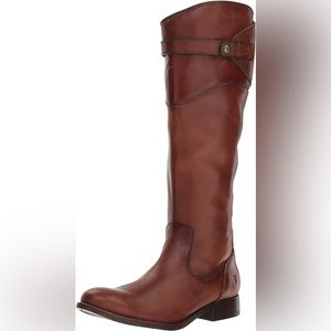 Frye 3476111 Women's Redwood Brown Leather Molly Button Tall Riding Boot Sz 5.5